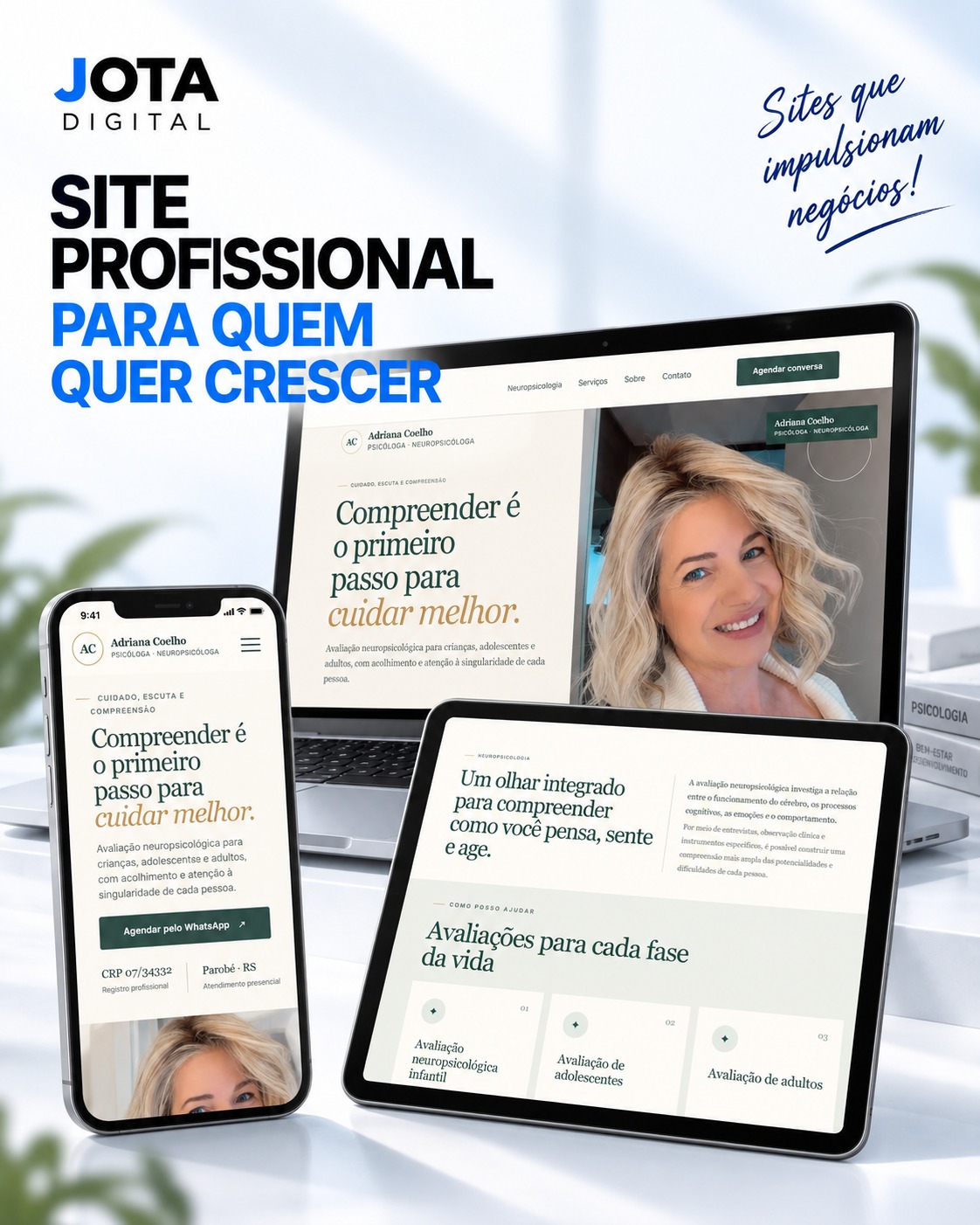 Site institucional desenvolvido para Adriana Coelho