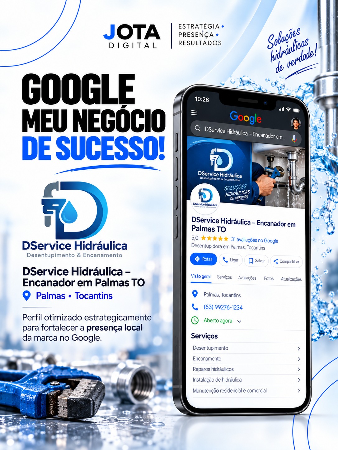 Projeto de presença no Google para a DService Hidráulica