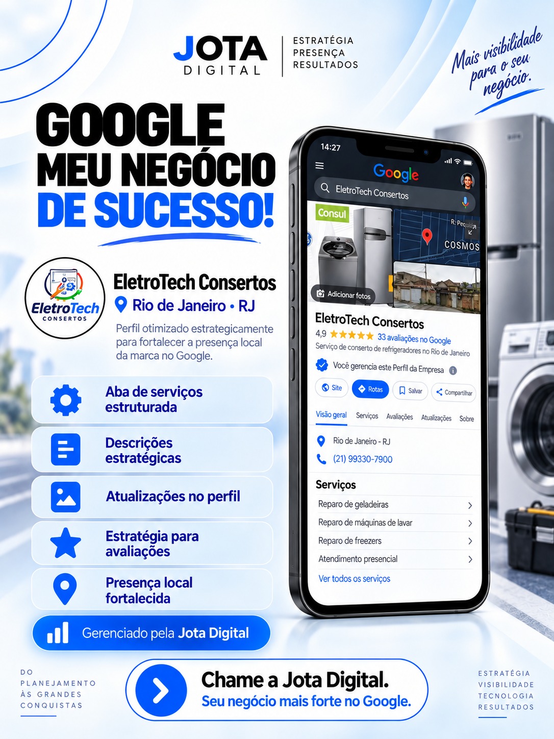 Projeto de presença no Google para a EletroTech Consertos